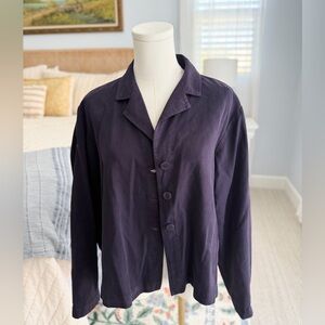 Eileen Fisher Deep Purple Shirt Jacket